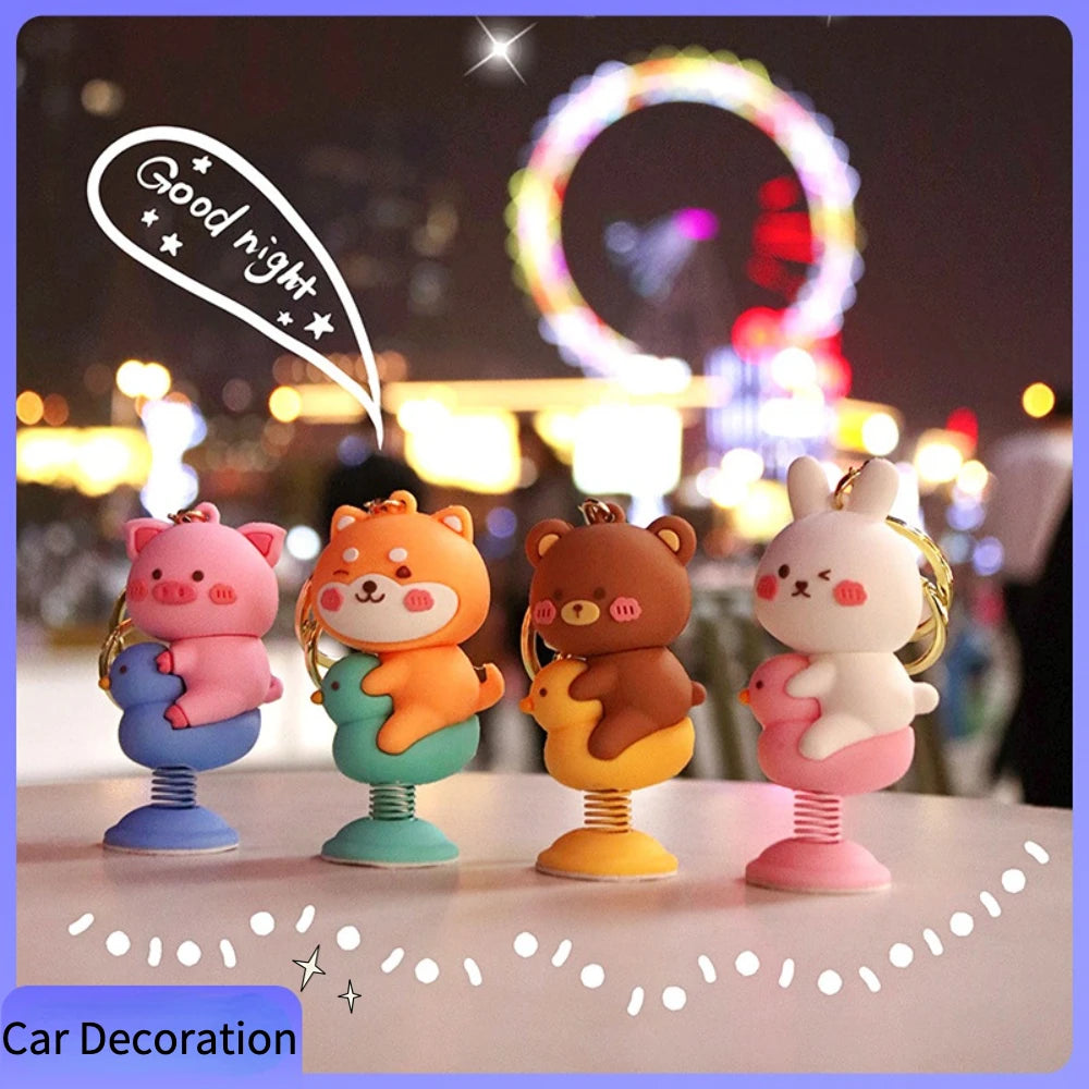 Cartoon Animal Bobblehead Car Dashboard Ornament | PVC Decor