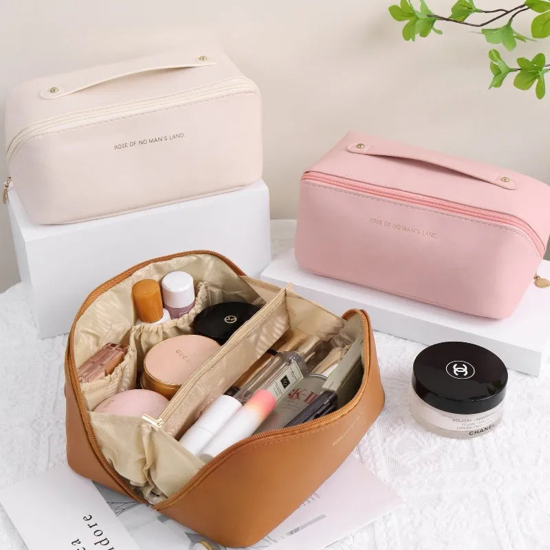 Travel Makeup Bag PU Pillow Cosmetic Bag Large Capacity Cosmetic Storage Bag Convenient Travel Wash Bag 1pc Zpaxo