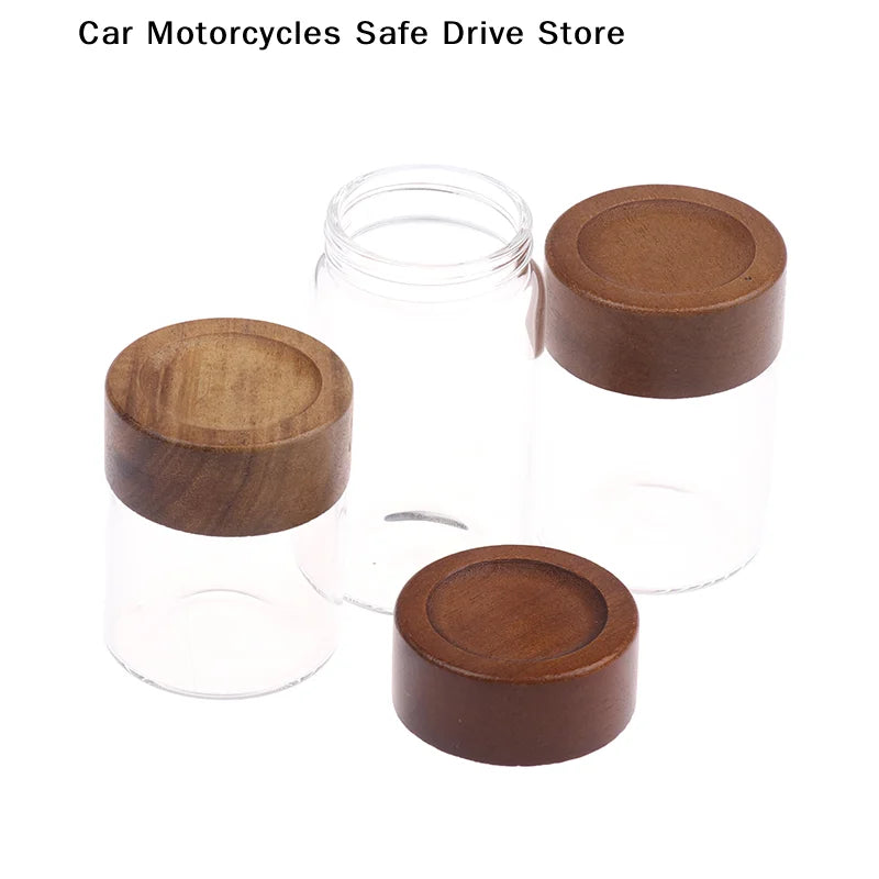 CMMini Wood Lid Coffee Beans Storage Container Tube Kitchen Sealed