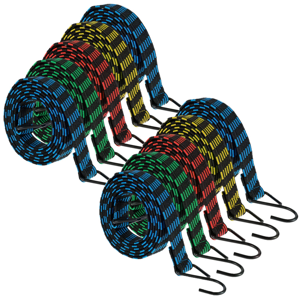 5-20Pcs Bungee Cords 2M Elastic Bungees Cords Heavy Duty Luggage Bungee Straps with Hooks Antislip Flat Elasticity Rope Upgrades Zpaxo 10pcs