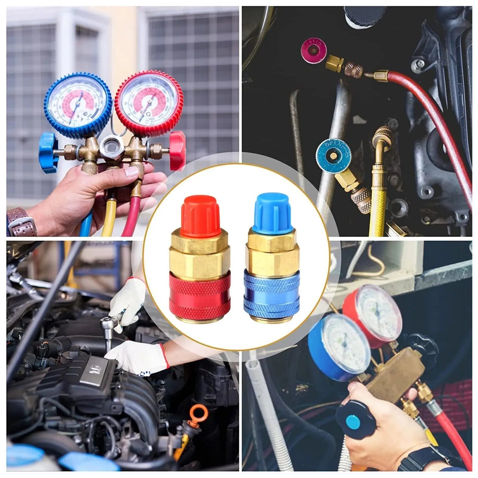R134A Low Auto Car Quick Coupler Connector Brass Adapters Air