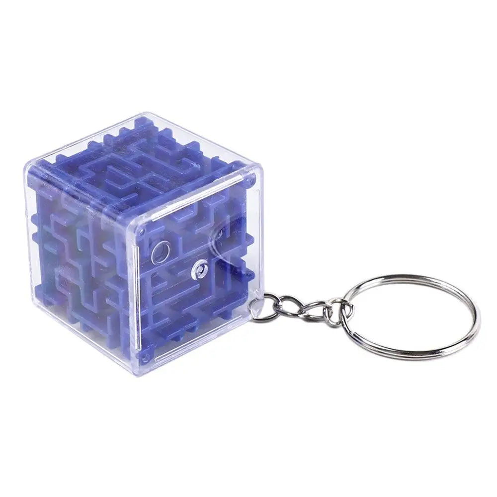 Baby Shower Intelligence 3D Maze Keychain Six-sided Puzzle Keyring Zpaxo Random color