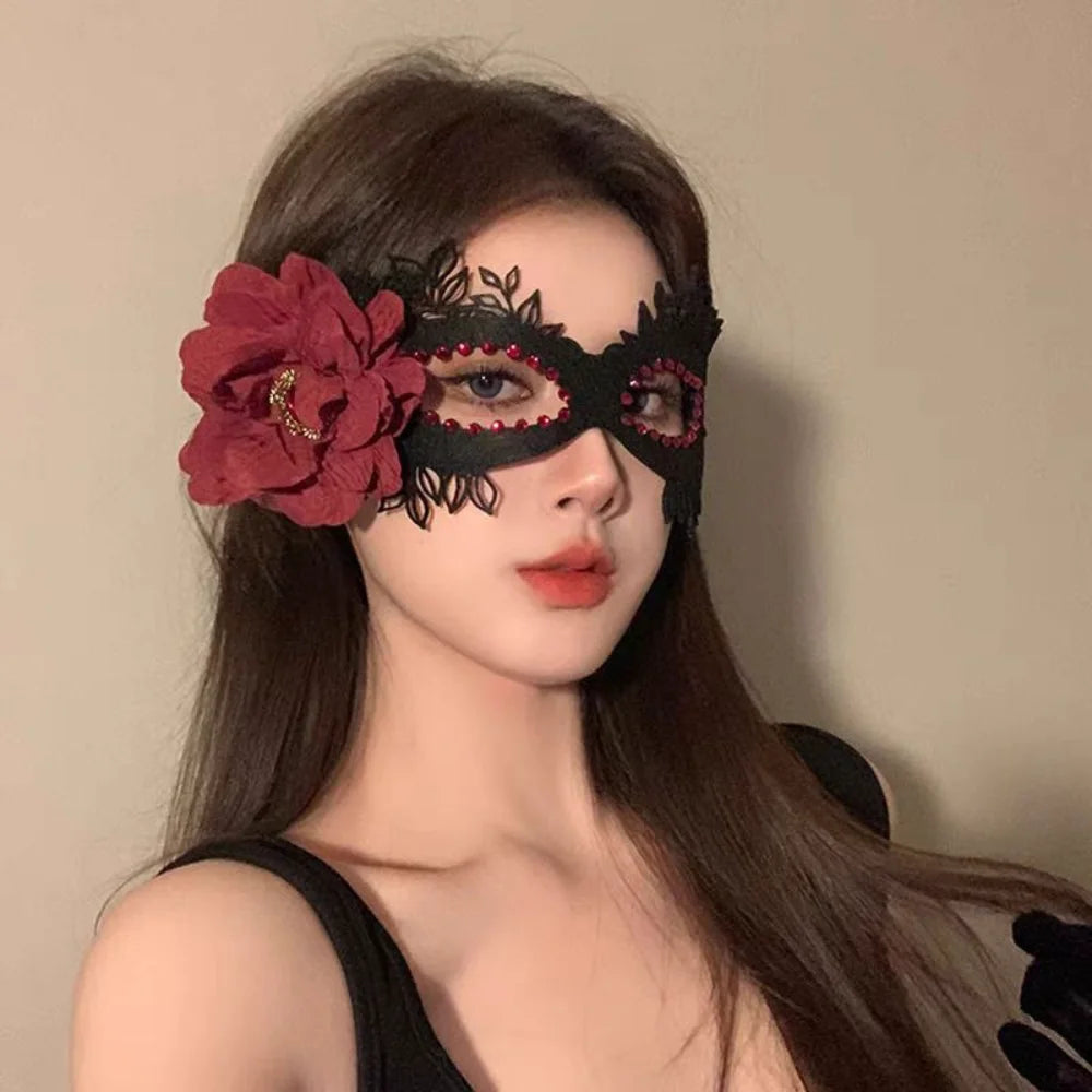 Retro Lace Half Face Mask – Gothic Masquerade Costume Prop Masquerade Mask Zpaxo