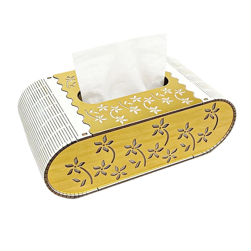 European Wooden Carved Tissue Box – Tabletop Dispenser & Gift Tissue Box Holder Zpaxo