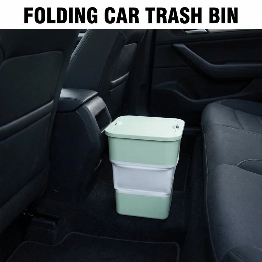 Waterproof Folding Car Trash Bin Multi-function Lid Rubbish Basket Zpaxo