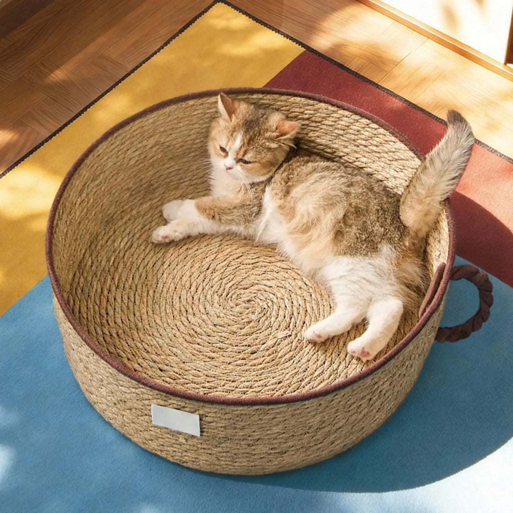 Cat Basket Cup Design Cute Pet Sleeping Nest Cotton Rope Woven