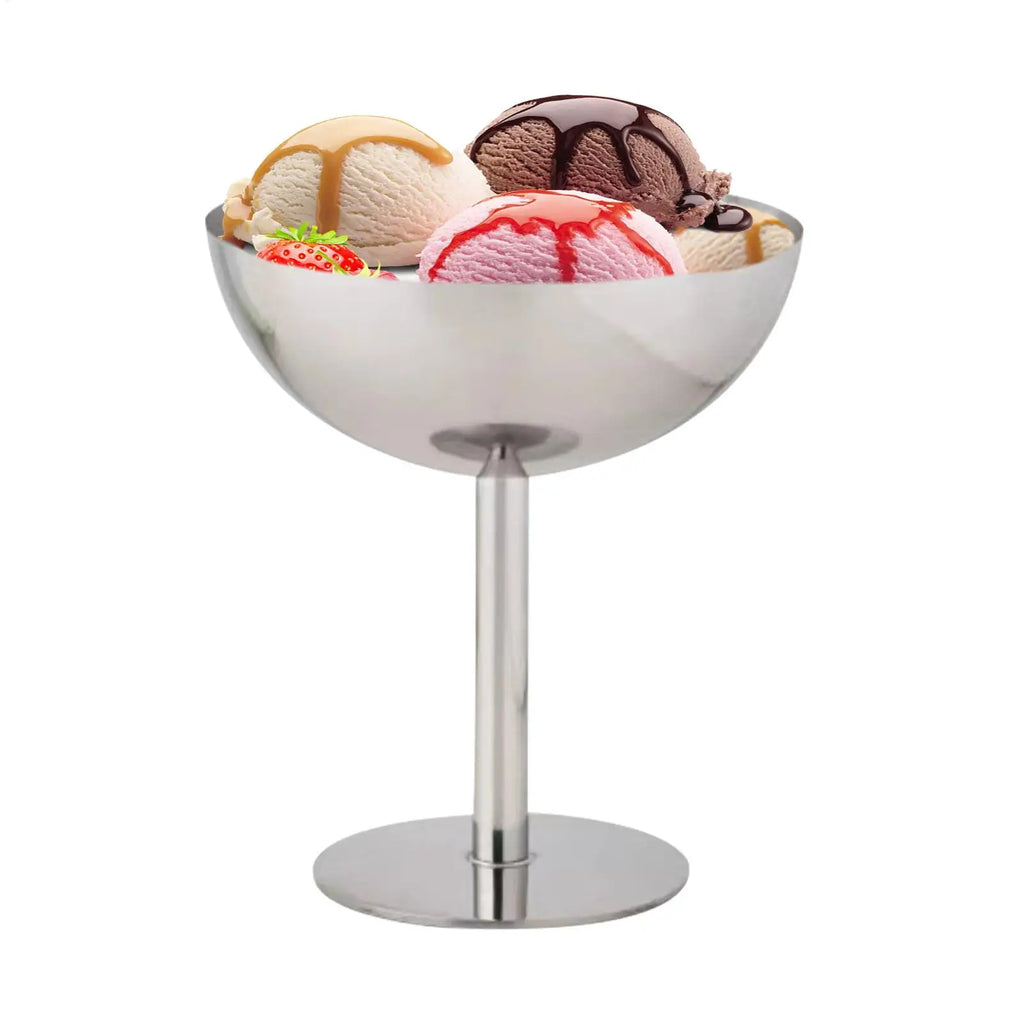 Ice Cream Bowl Stainless Steel Goblet Cup Fruit Plate Snack Dish