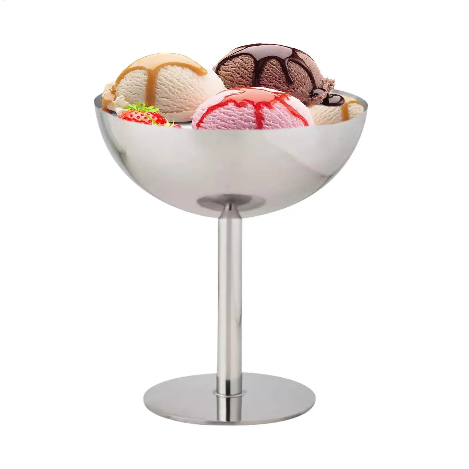 Ice Cream Bowl Stainless Steel Goblet Cup Fruit Plate Snack Dish