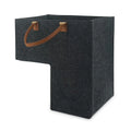 Felt L-Shape Stair Storage Basket with PU Handles | Organizer Felt Storage Basket Zpaxo black