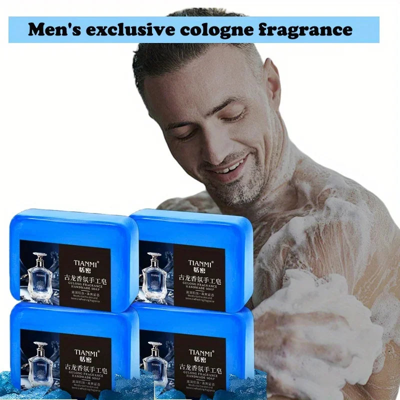 Men's 3-in-1 Cologne Soap 2-Pack – Hair, Face & Body Men's Bar Soap Zpaxo