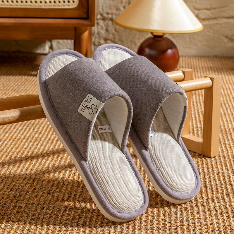 Men's Spring Summer Breathable Slippers Non-slip Indoor House Shoes