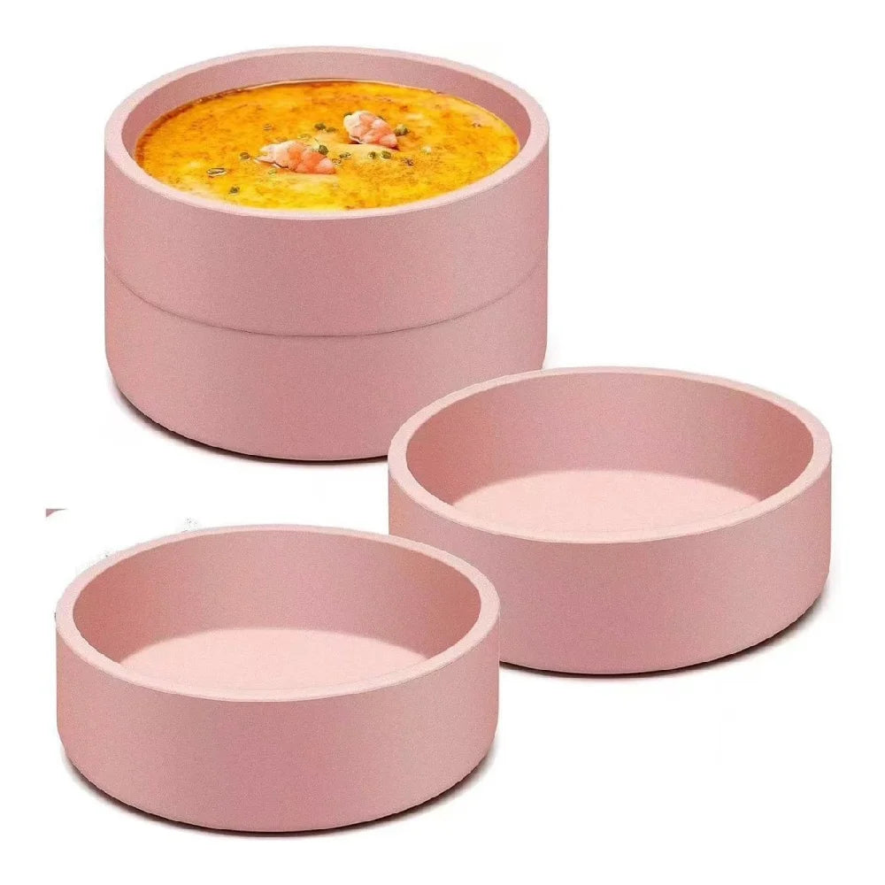 1 Circular Air Fryer Egg Mold Cooker Cup Microwave Oven Cooking Zpaxo red 3PCS