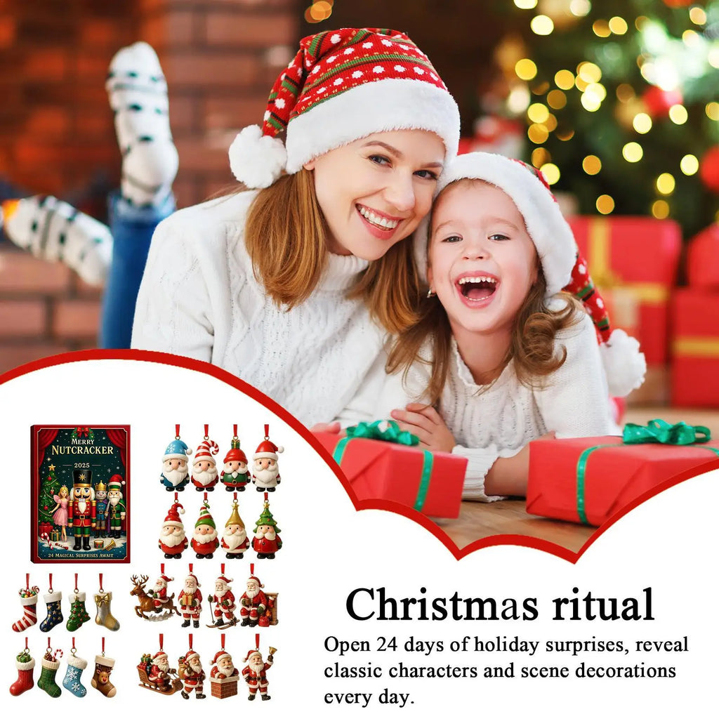 Nutcracker Advent Calendar 2025 24 Days 2D Acrylic Ornament Christmas