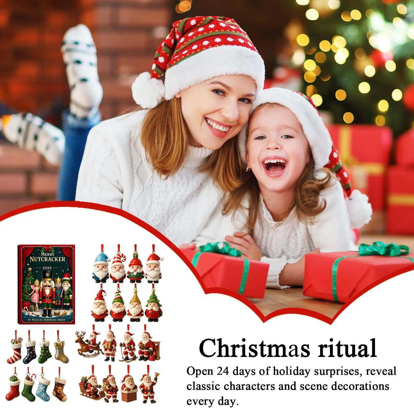 Nutcracker Advent Calendar 2025 24 Days 2D Acrylic Ornament Christmas