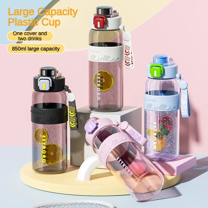 Large Capacity Sports Water Bottle Leakproof Anti-scald Plastic