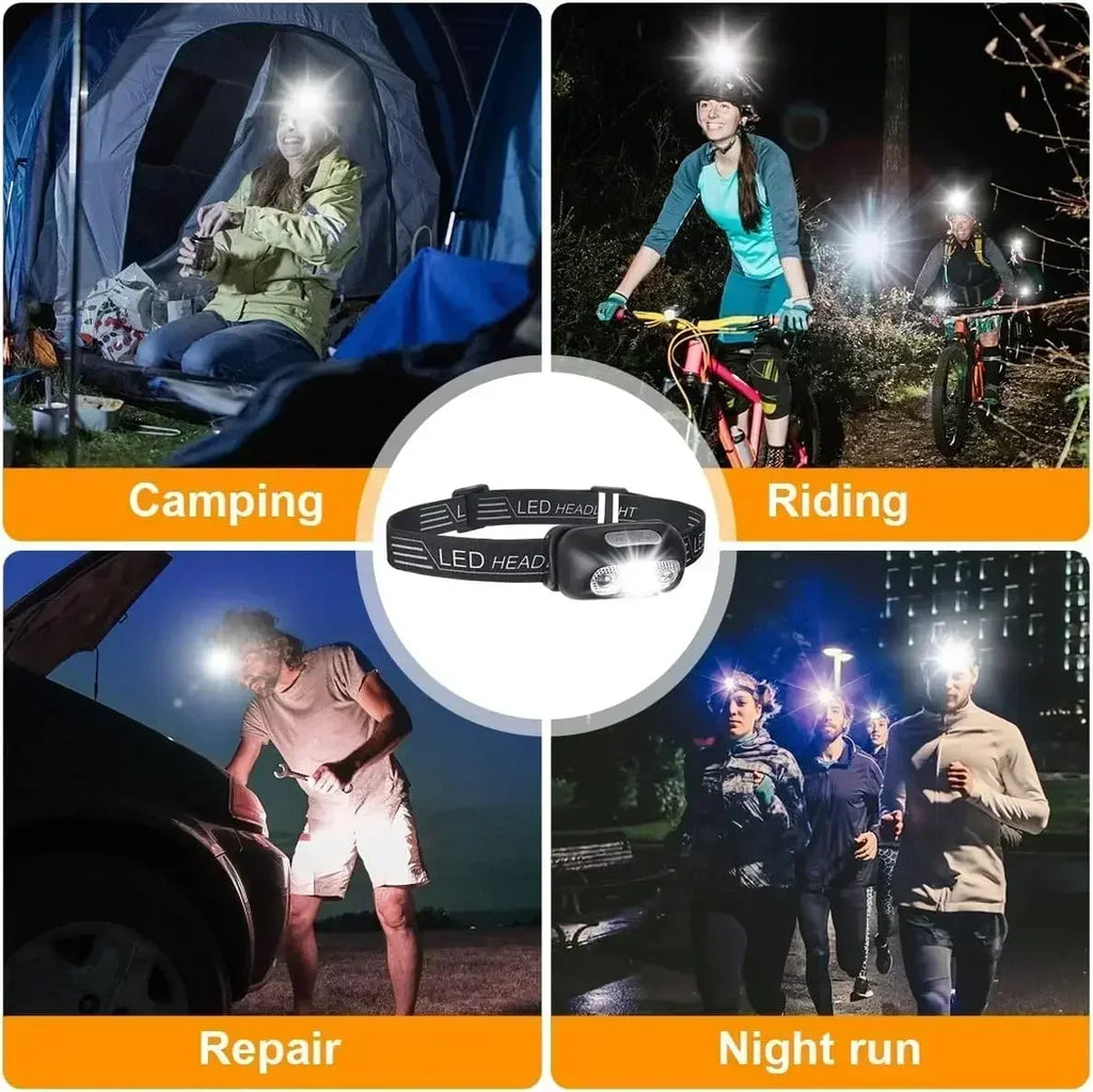 LED Sensor Headlamp USB-C Rechargeable | Camping & Outdoor