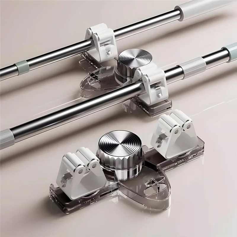 Broom Holder Mop Hanger, No Punching Required Broom Hanger Organizer For Bathroom, Kitchen, Office(4 Pcs)M12K Zpaxo