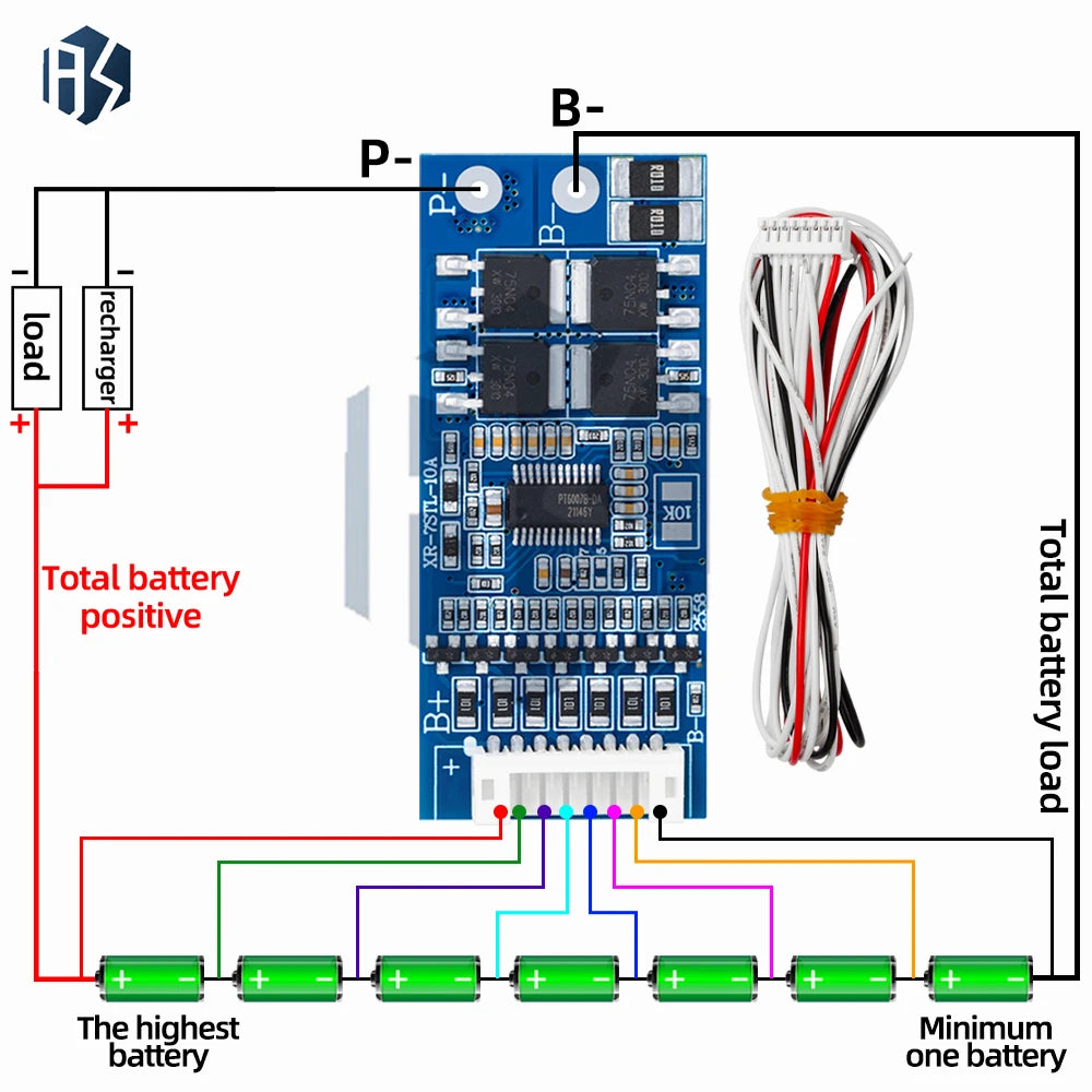 7S LiFePO4 BMS Protection Board 3 2V-22 4V 5A 10A Cell Balancing Zpaxo