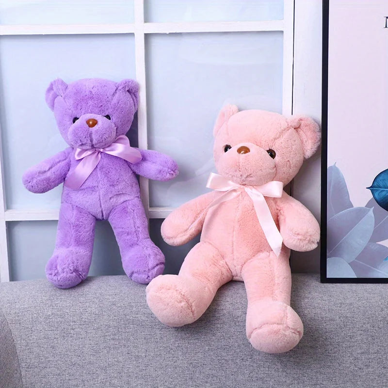 Multicolored Ribbon Teddy Bear Plush Toy Doll Soft Animal Dolls Zpaxo