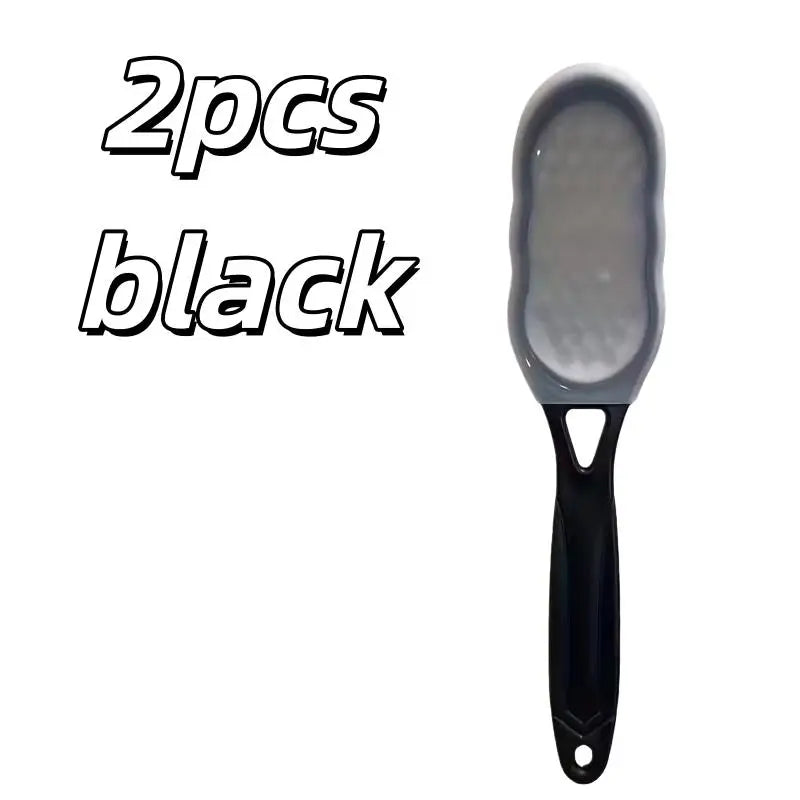 2PCS Stainless Steel Foot File – Splash-Proof, Ergonomic Handle, Coarse/Fine Grit for Home Spa & Gift Zpaxo 2pcs black