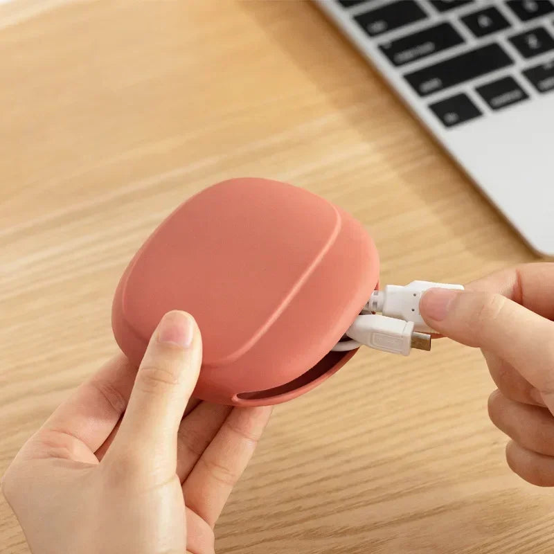 Portable Data Cable Headphone Storage Box Simple Mobile Phone Data Cable Organizing Bag Silicone Storage Box Cute Coin Purse Zpaxo