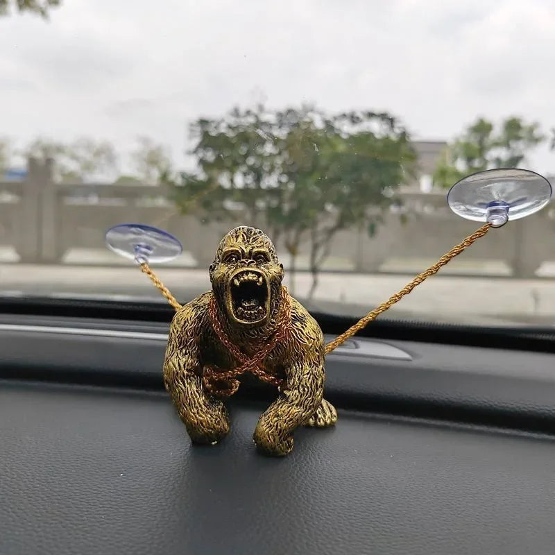 Gorilla Car Dashboard Ornament – ABS Resin Figurine Decor