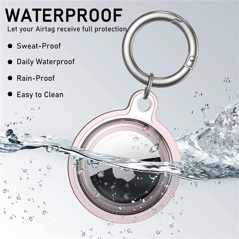 For Apple Airtag Case Transparent Waterproof TPU Cover With Anti-lost Keychain For Airtag Case Luggage Backpack Protective Cover Zpaxo