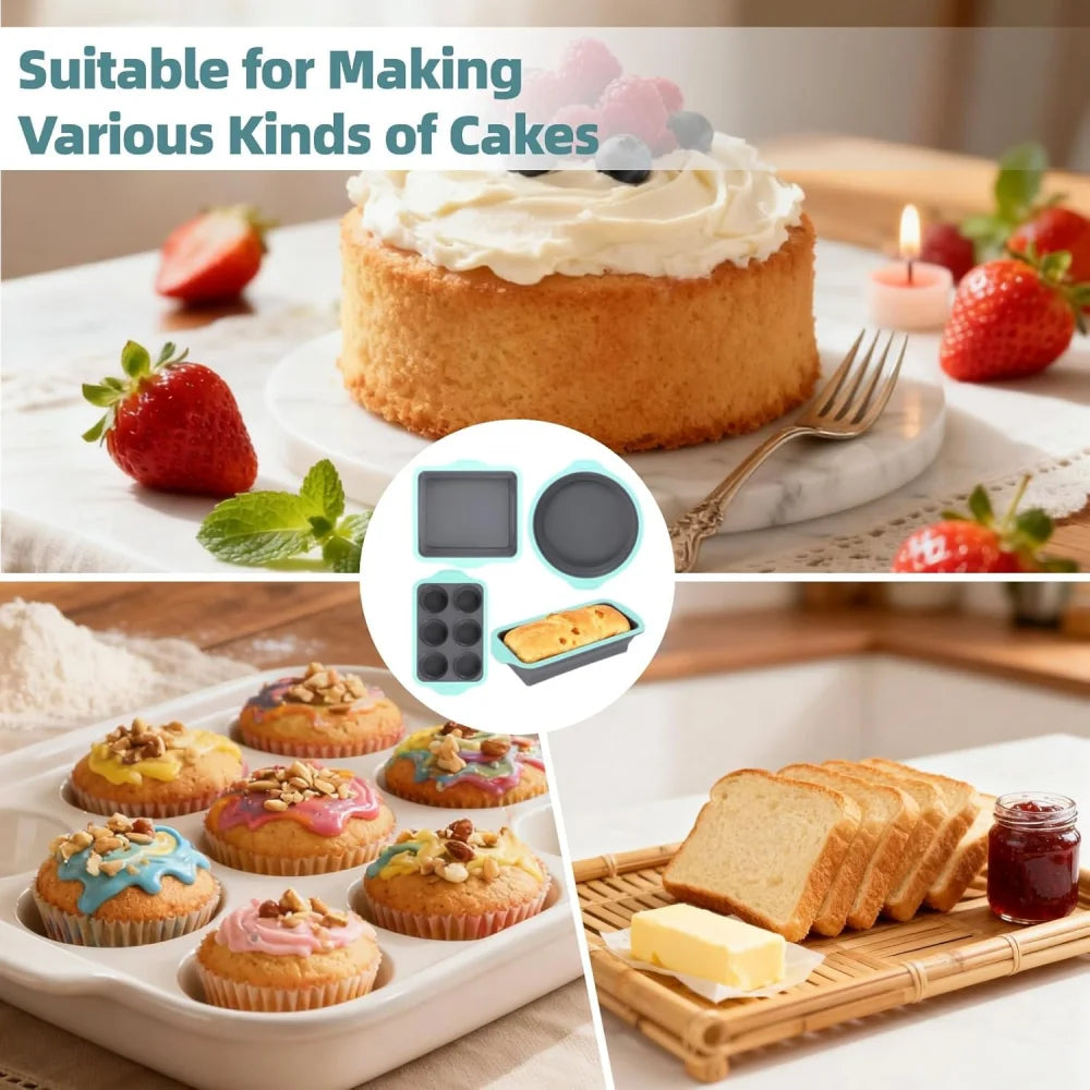 Silicone Round Cake Tray Non-stick Baking Food-grade Mold Metal Zpaxo