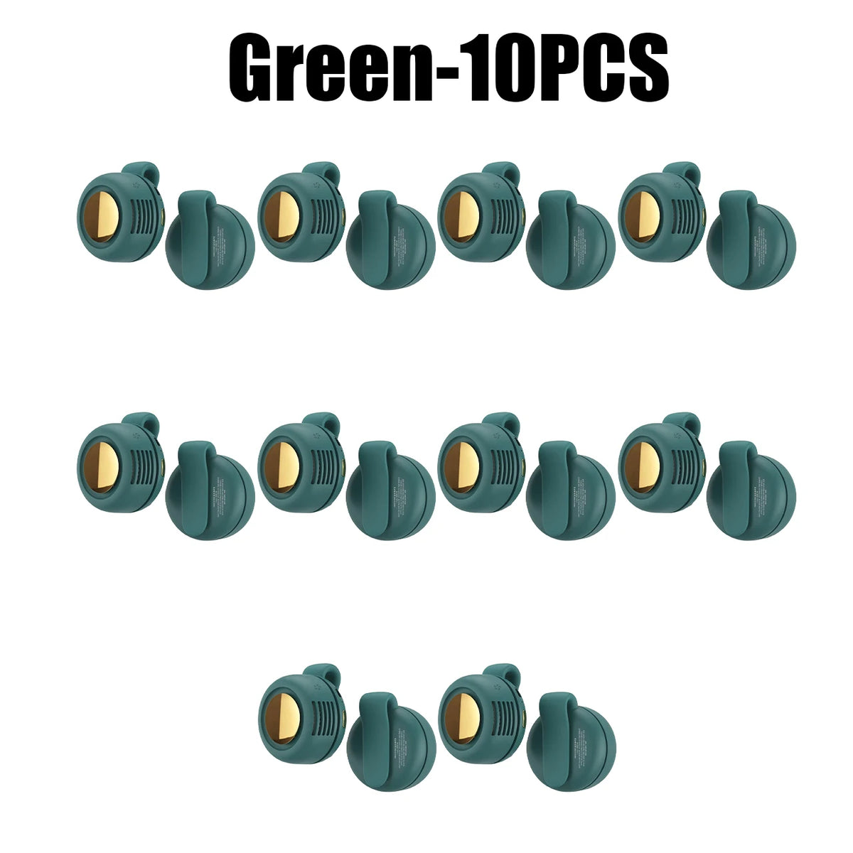 Portable Fan Clip-on Design USB Rechargeable Bladeless Handheld Waist Zpaxo Green 10PCS