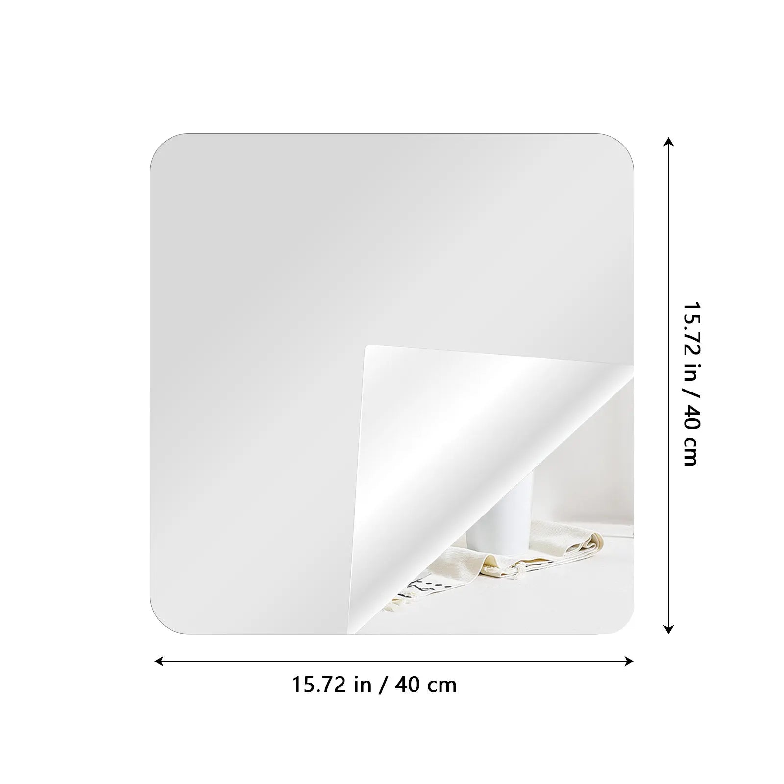 Square Acrylic Mirror Sheet Large Wall Mounted Safe Reflection
