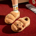 Plush Cotton Slippers Women Winter Indoor Home Shoes Anti-slip Thick