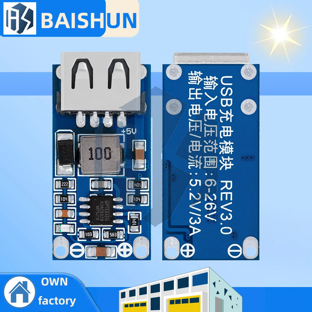 9V-24V to 5V 3A USB Buck Converter, High Efficiency DC-DC Step Down Voltage Regulator for Car Charging Zpaxo