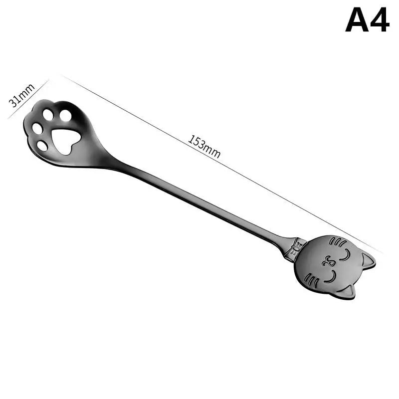 Cute Cat Paw Teaspoon 304 Stainless Steel Coffee Spoon Ice Cream Zpaxo A4