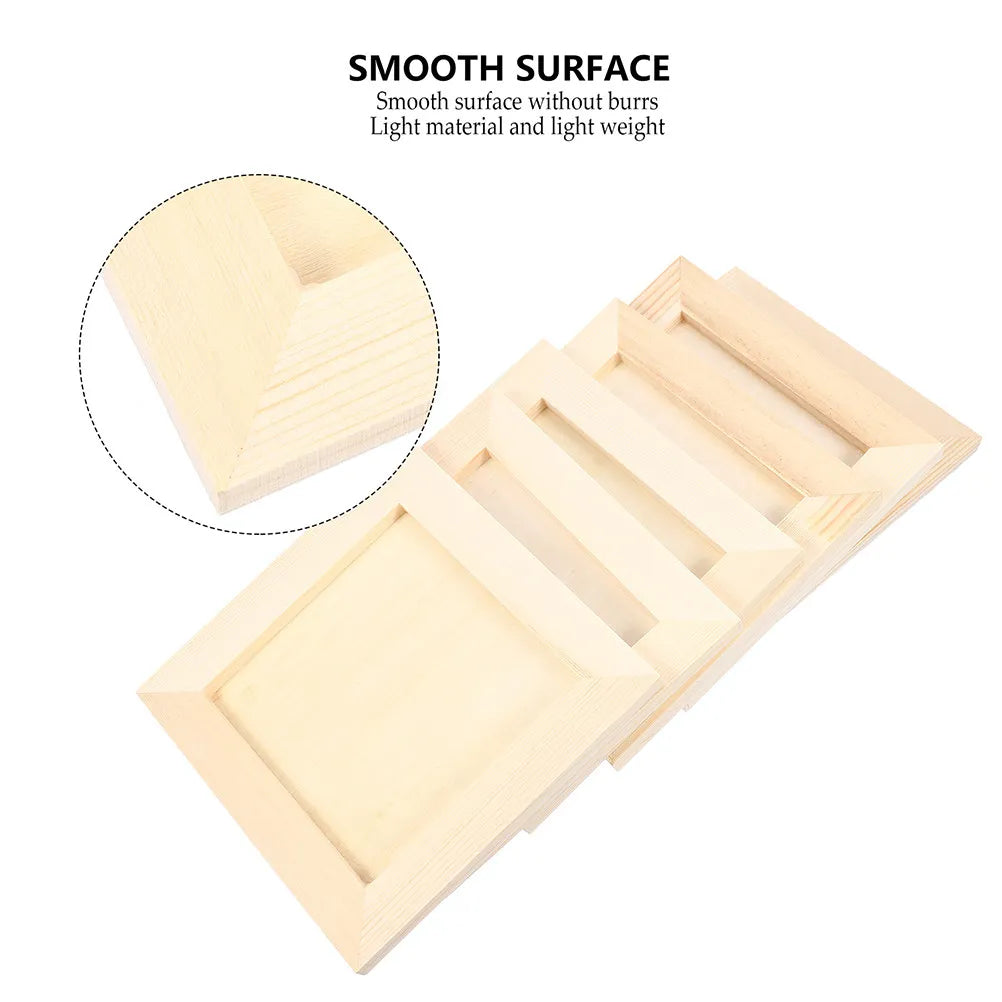 Kids DIY Wooden Picture Frames Blank Unfinished Clay Painting Craft
