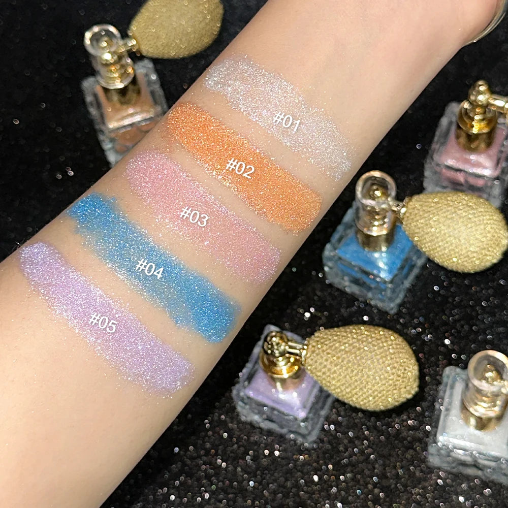 5 Glitter Body Highlighter Powder Spray Makeup Shimmer Face Hair Zpaxo