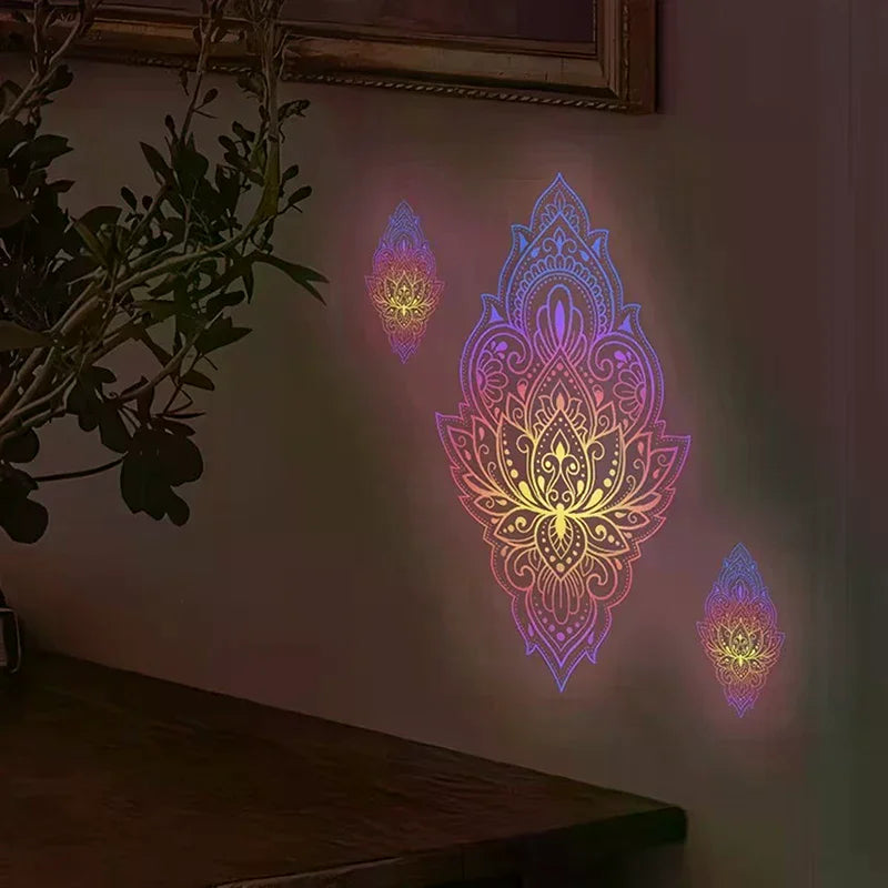 Glow-in-the-dark Self-adhesive Butterfly Mandala Wall Stickers Living Zpaxo