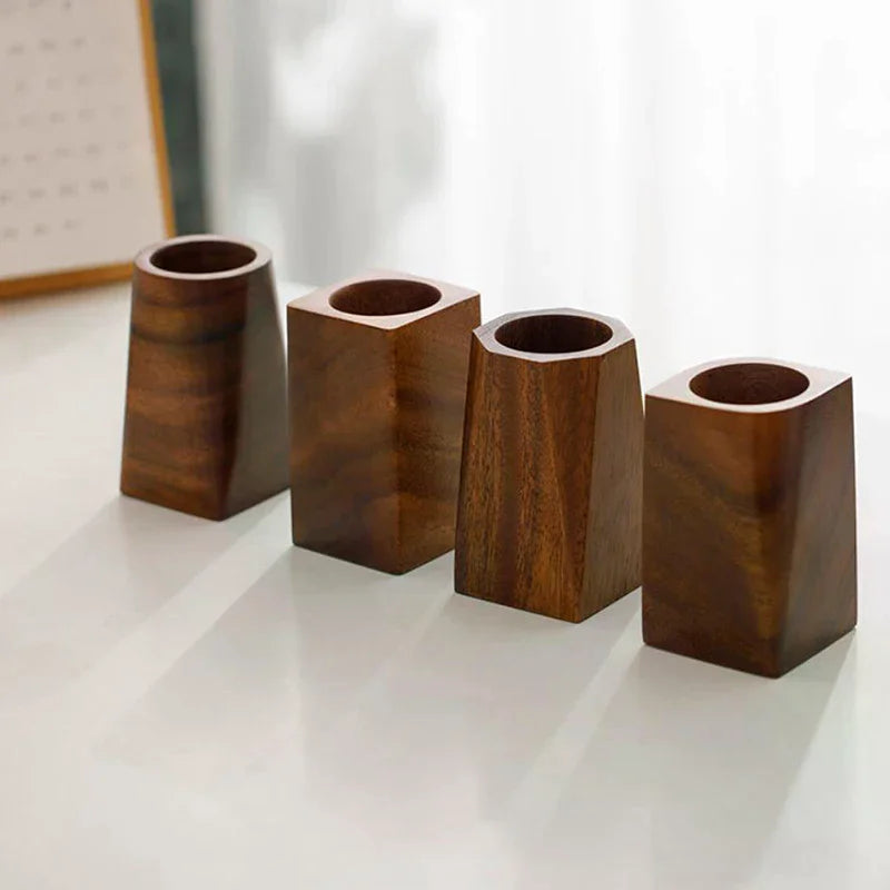 Black Walnut Pen Holder Polishing Design Desktop Storage Supplies Wooden Desk Accessories Pen Storage Box Walnut Pen Holder Zpaxo