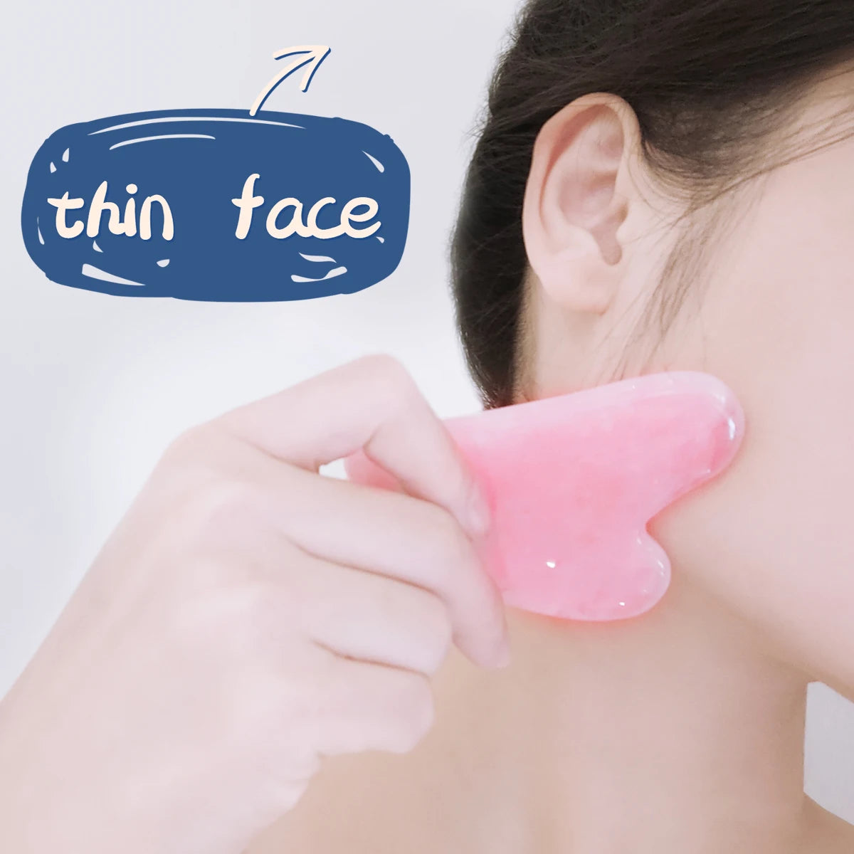 Guasha Stone Massage Face Lift Tools Natural Rose Quartz Gouache