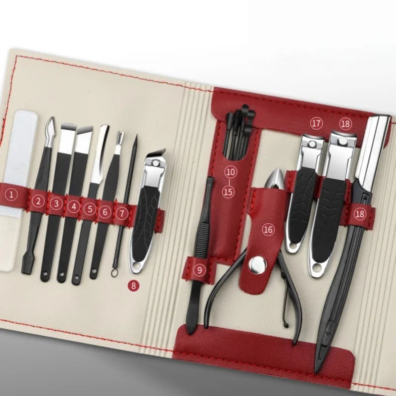 19pcs Stainless Steel Nail Scissor Set Full Set Nail Clippers Household Cuticle Nipper Manicure Tools Nail Clippers Zpaxo