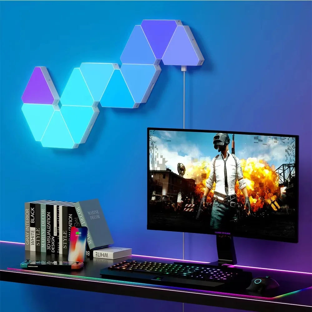 Smart Lights Panel LED Triangle RGBIC Game Sync Voice Control WIFI Zpaxo