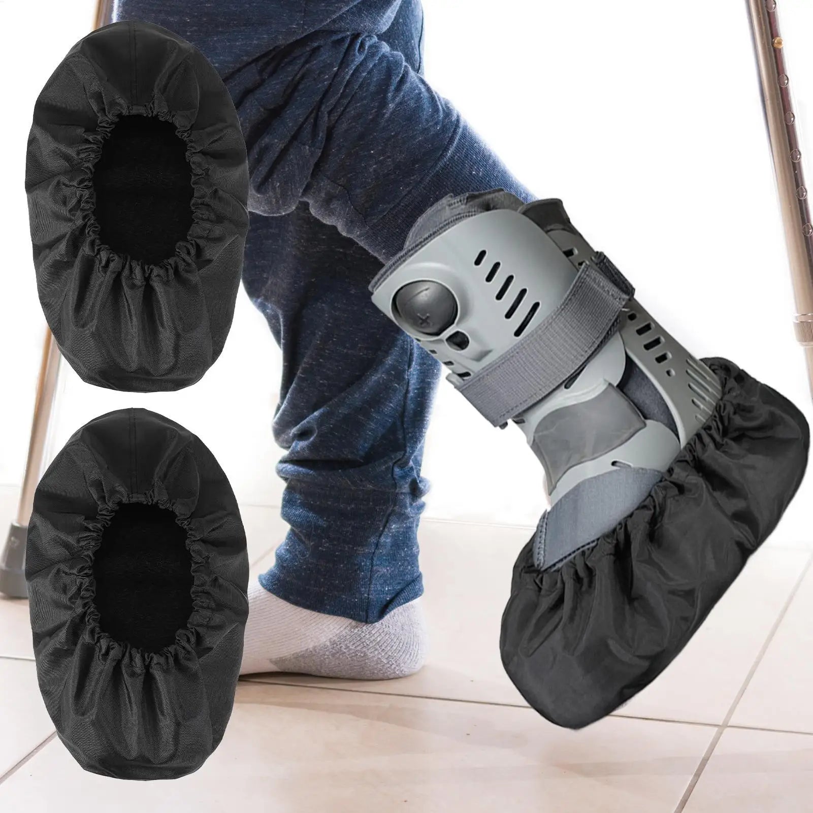 Walking Boot Cover 2 Non Slip Waterproof Shoe Protector Bathroom