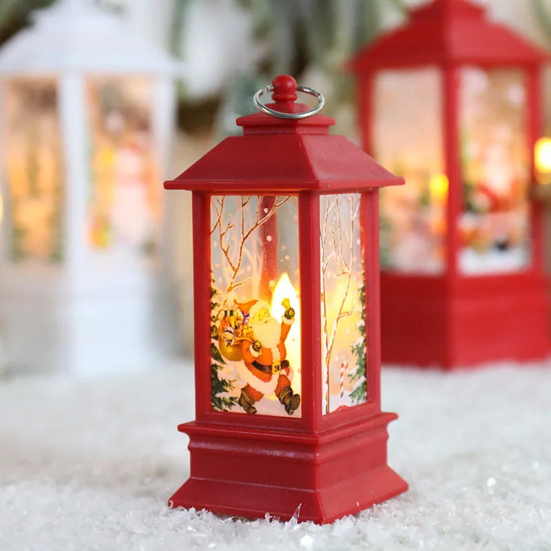 Christmas Glow LED Table Lamp Santa Claus Lantern Decor Snowman Zpaxo Red-Santa 10PCS