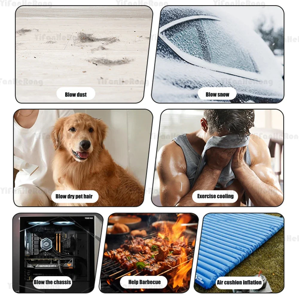 Mini Turbo Jet Fan 90000 RPM Strong Winds 50m/s Turbo Violent Fan Powerful Blower Handheld Duct Fan Turbo Jet Blower Zpaxo