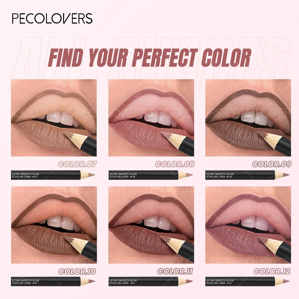 1PC Matte 2-in-1 Lip Pencil - Long-Lasting Waterproof, Pumpkin Spice Shade, Rich Colors for Christmas Zpaxo