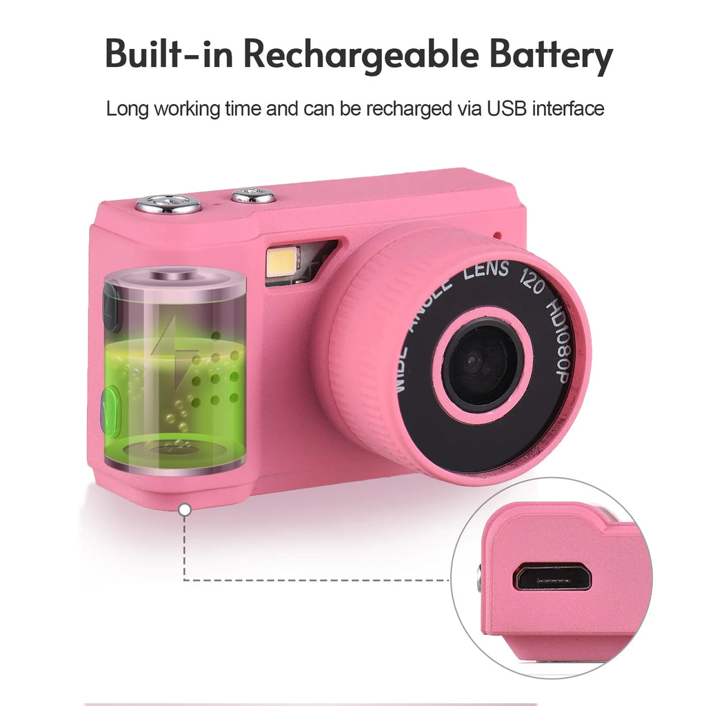 Digital Video Camera 1080P Camcorder Built-in Battery LCD Screen