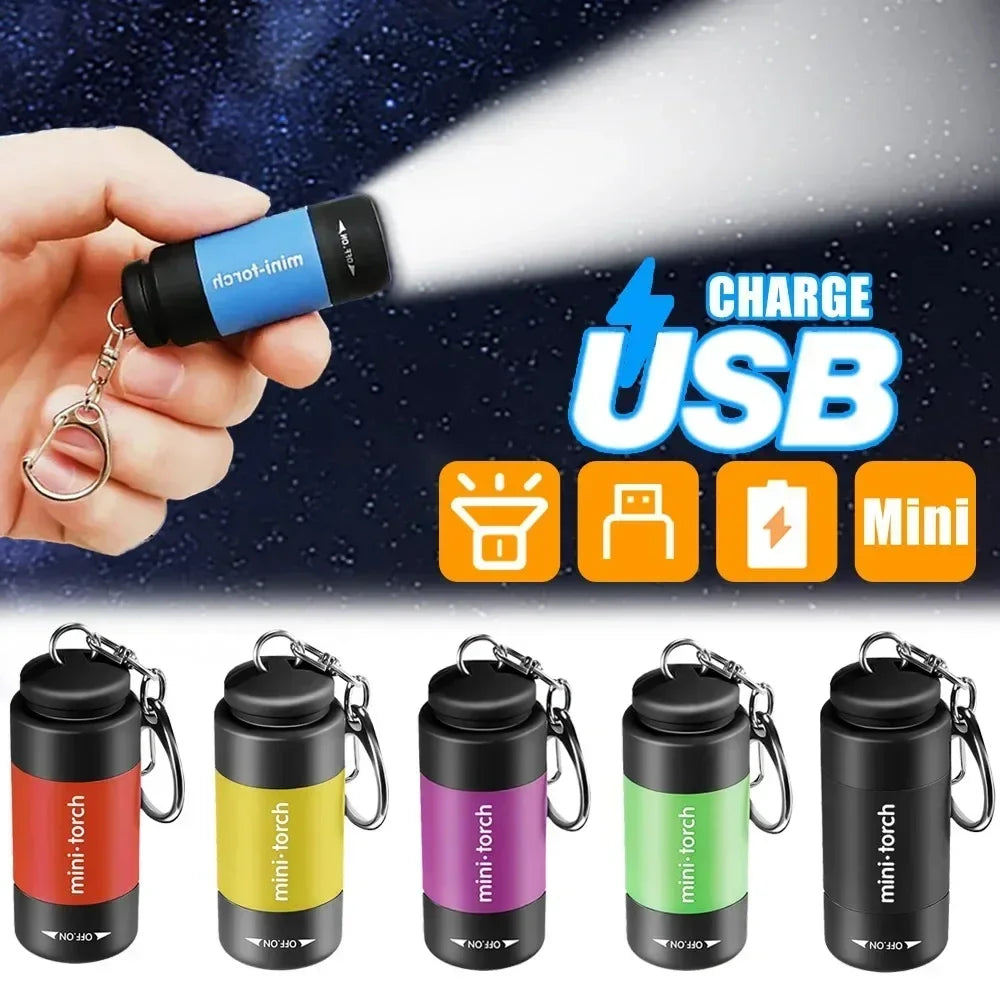 POCKETMAN Mini LED Keychain Flashlight – USB Rechargeable