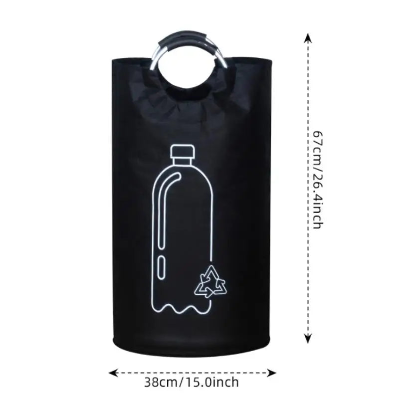 ▶82L Wastewater Bottle Collector Bag Large Capacity Empty Bottle Storage Basket With Aluminum Handle Folding Recycling Bin Zpaxo 1PCS