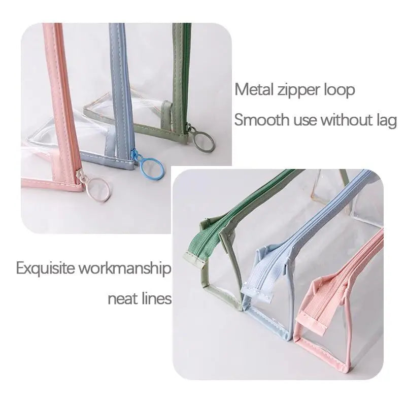 Student Transparent Pencil Case Large Capacity Pencil Case Waterproof Pen Bag Cosmetic Bag For School Stationery Office Supplies Zpaxo