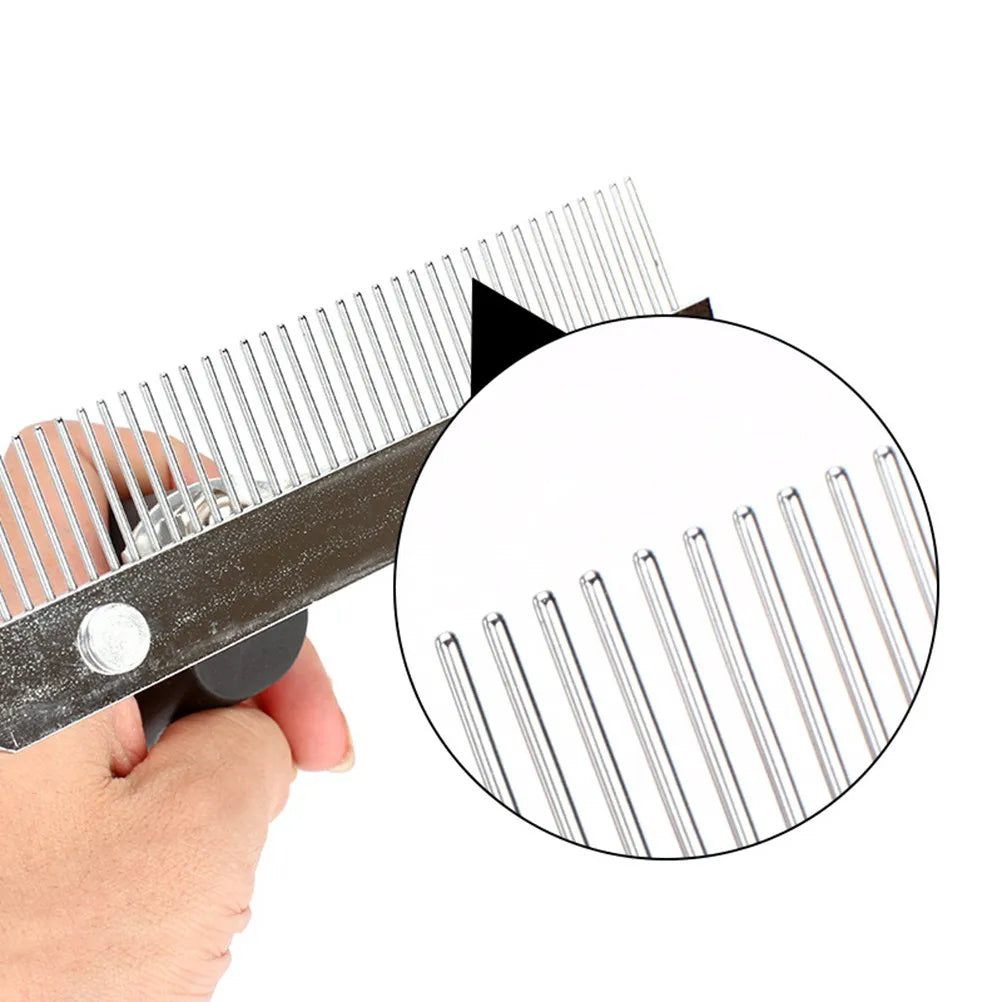 Double Rows Metal Pet Comb Brush Dogs Puppies Cats Grooming Detangler