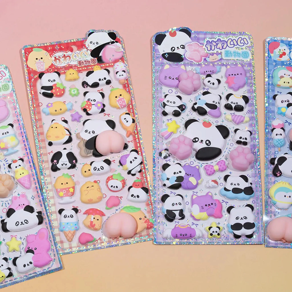 Kids 3D Stickers Aesthetic Panda Decorative Stickers Animal Decals for Phone Case Scrapbooking Notebook Laptop Craft Kids Boys Zpaxo